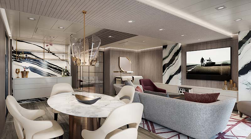 oceania suite woonkamer op cruiseschip vista van oceania cruises