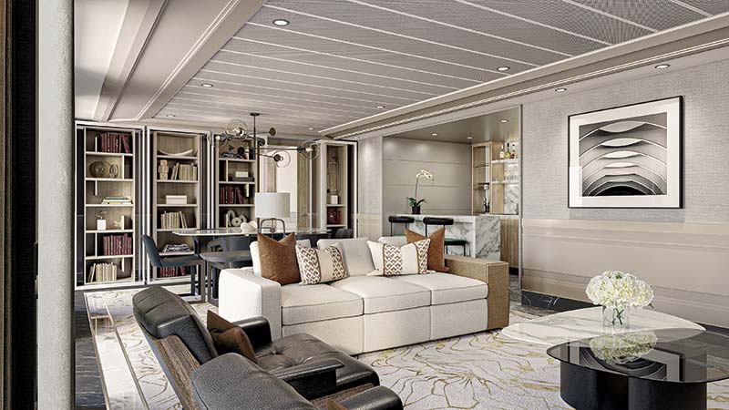 grand suite op cruiseschip seven seas grandeur van regent seven seas cruises