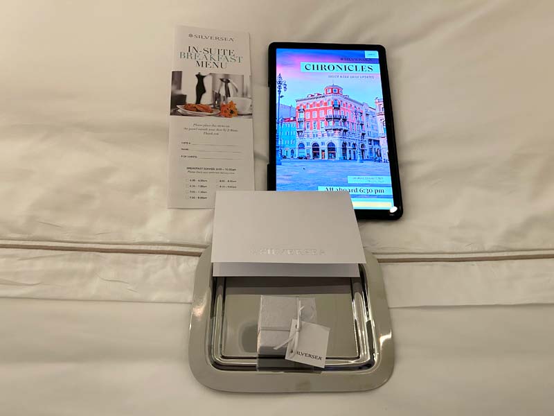 Computertablet op de Silver Nova van Silversea Cruises