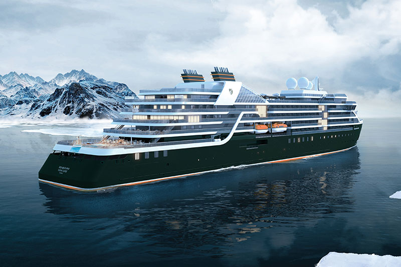 Vertraging bij de bouw van luxe expeditie schip Seabourn Venture